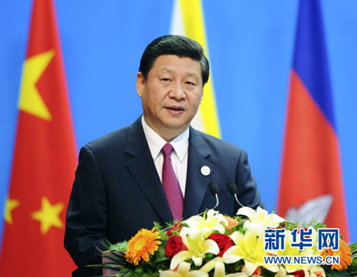 9月21日，第九届中国－东盟商务与投资峰会暨2012中国－东盟自贸区论坛在广西南宁开幕。中国国家副主席习近平出席开幕式并致辞。新华社记者谢环驰摄